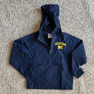 Kids size YS (6/7) Champion Michigan pullover windbreaker